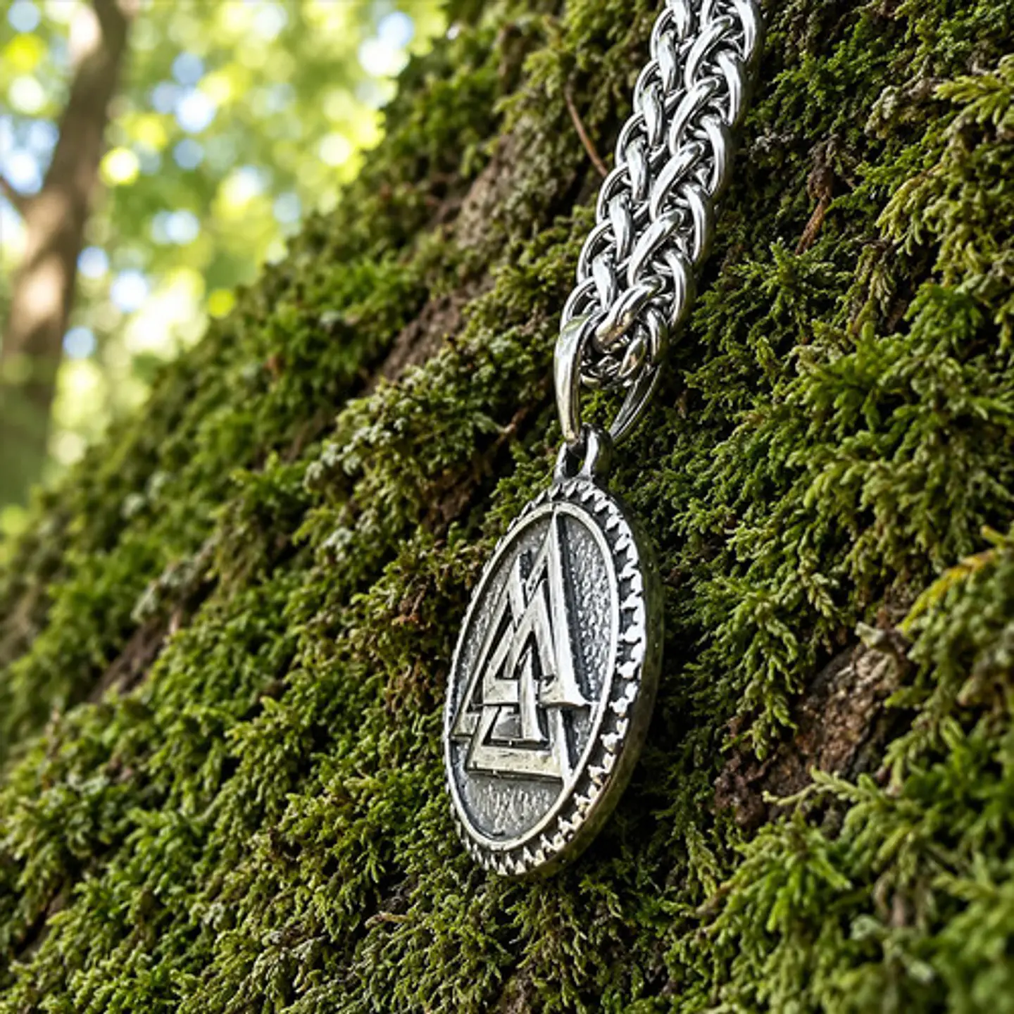 Collar Vikingo En Acero Hombre Y Mujer Dije Pequeño Valknut 6