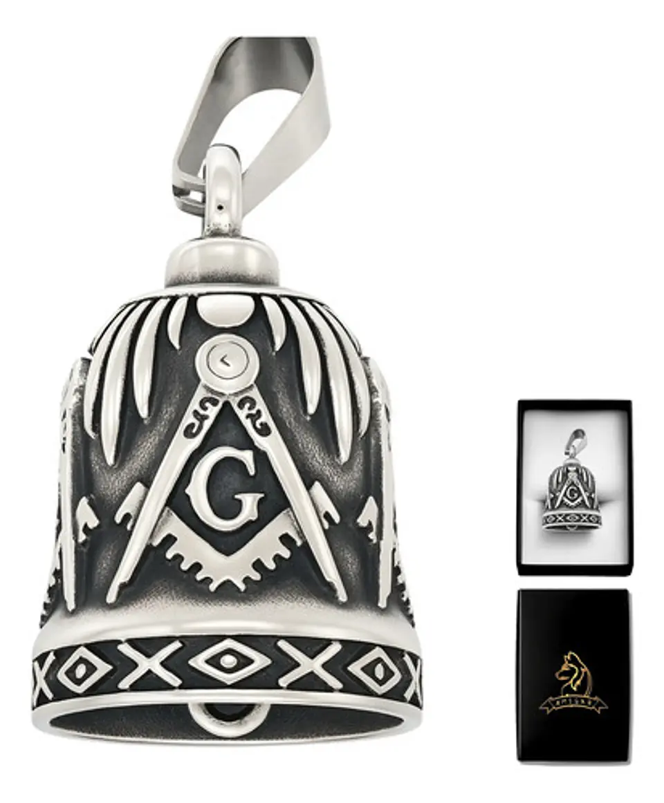 Dije Colgante Campana Mason Ritual Acero Inoxidable Hombre 1
