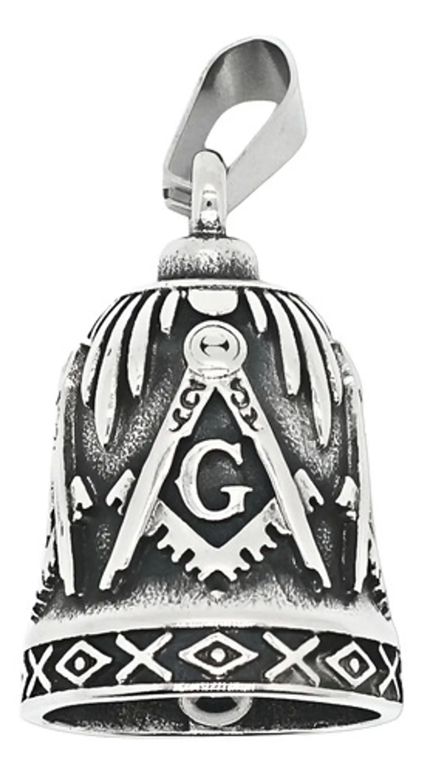 Dije Colgante Campana Mason Ritual Acero Inoxidable Hombre 2