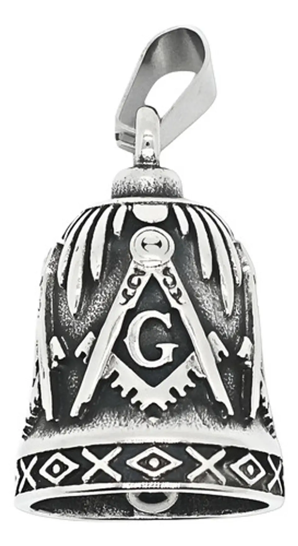 Dije Colgante Campana Mason Ritual Acero Inoxidable Hombre 2