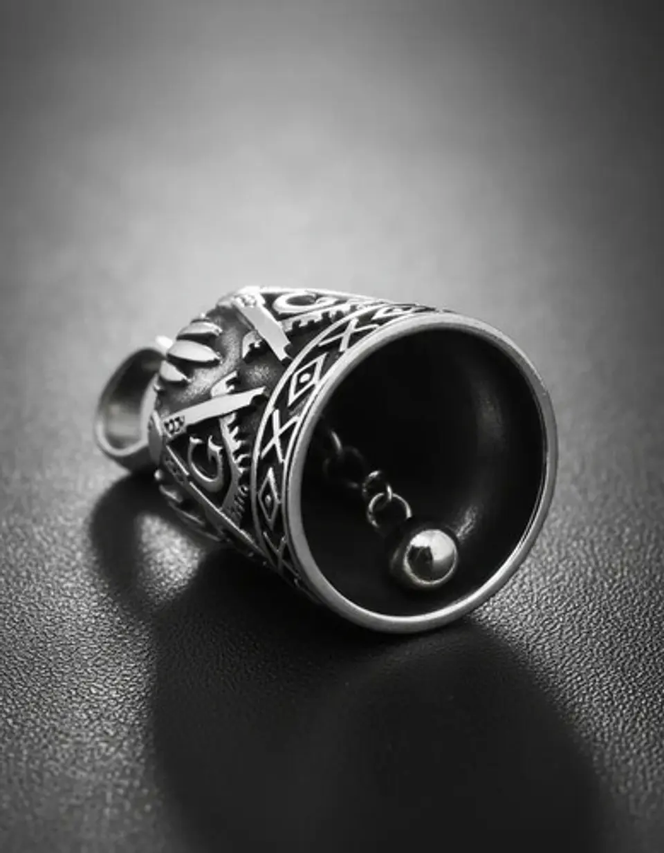 Dije Colgante Campana Mason Ritual Acero Inoxidable Hombre 10
