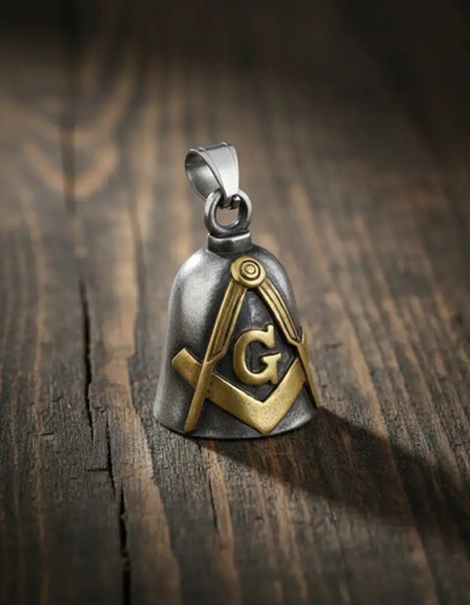 Dije Colgante Campana Mason Ritual Acero Inoxidable Hombre 15