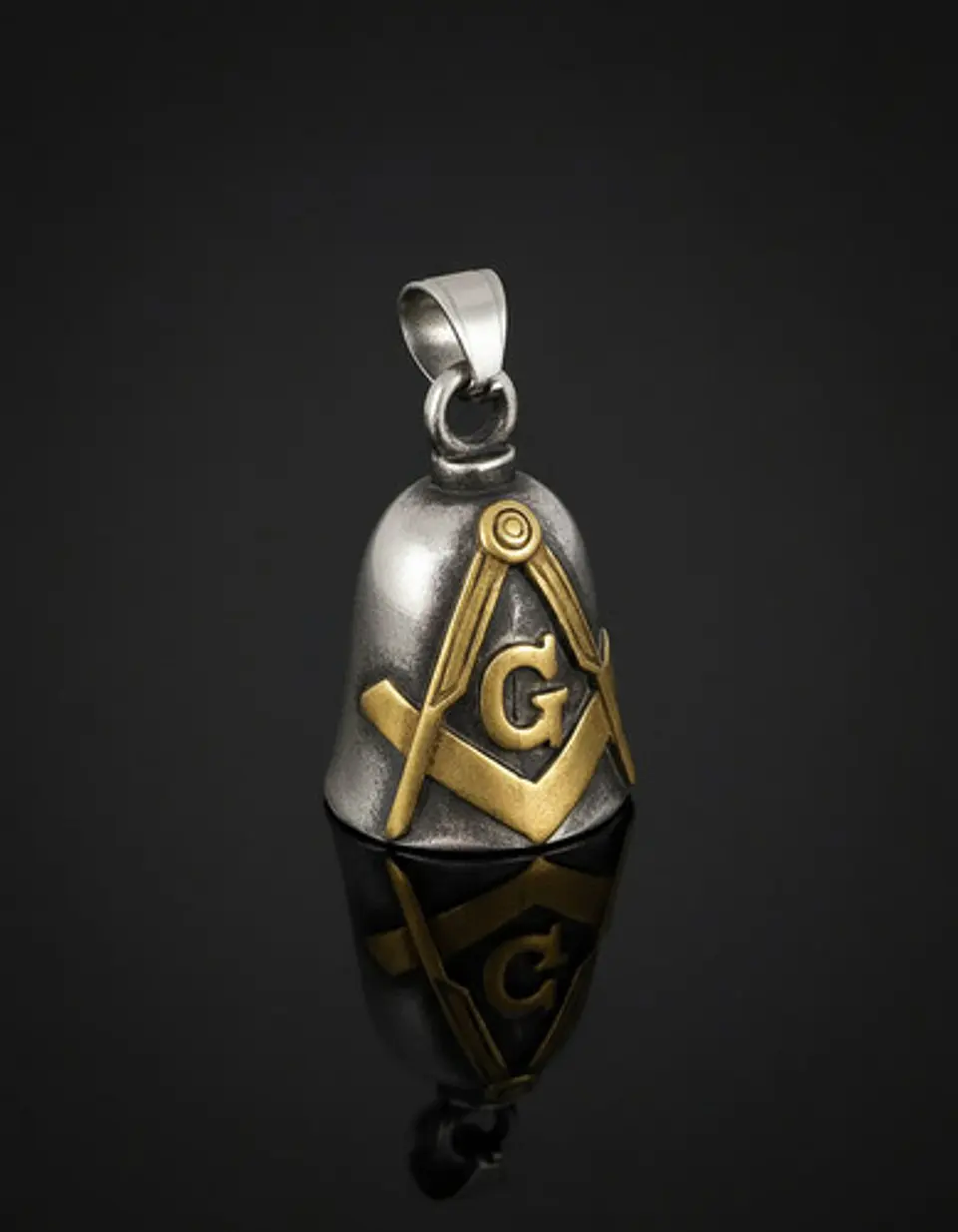 Dije Colgante Campana Mason Ritual Acero Inoxidable Hombre 16
