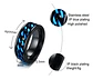 Anillo Argolla Cadena Color Negro Suerte Titanio Hombre Moda - Miniatura 3