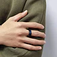 Anillo Argolla Cadena Color Negro Suerte Titanio Hombre Moda - Miniatura 5