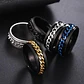Anillo Argolla Cadena Color Negro Suerte Titanio Hombre Moda - Miniatura 6