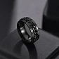 Anillo Argolla Cadena Color Negro Suerte Titanio Hombre Moda - Miniatura 8