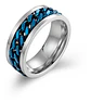 Anillo Argolla Cadena Color Negro Suerte Titanio Hombre Moda - Miniatura 9