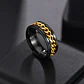 Anillo Argolla Cadena Color Negro Suerte Titanio Hombre Moda - Miniatura 10
