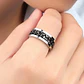 Anillo Argolla Cadena Color Negro Suerte Titanio Hombre Moda - Miniatura 14
