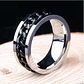 Anillo Argolla Cadena Color Negro Suerte Titanio Hombre Moda - Miniatura 15