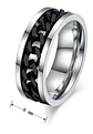 Anillo Argolla Cadena Color Negro Suerte Titanio Hombre Moda - Miniatura 17
