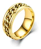 Anillo Argolla Cadena Color Negro Suerte Titanio Hombre Moda - Miniatura 20