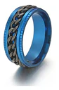 Anillo Argolla Cadena Color Negro Suerte Titanio Hombre Moda - Miniatura 23