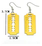 Aretes Pendientes Cuchilla Minora Hoja Afeitar Hombre Mujer - Miniatura 2