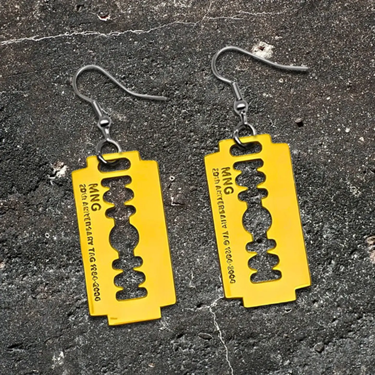 Aretes Pendientes Cuchilla Minora Hoja Afeitar Hombre Mujer 5