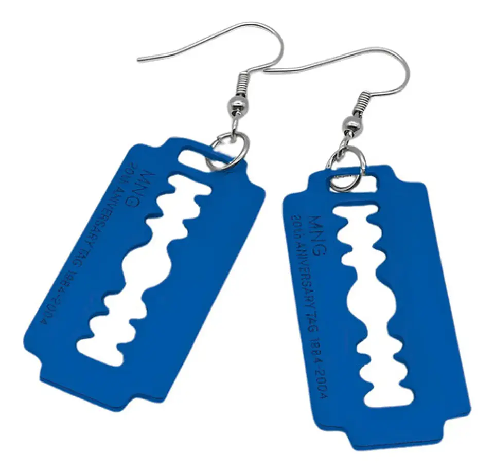Aretes Pendientes Cuchilla Minora Hoja Afeitar Hombre Mujer 7