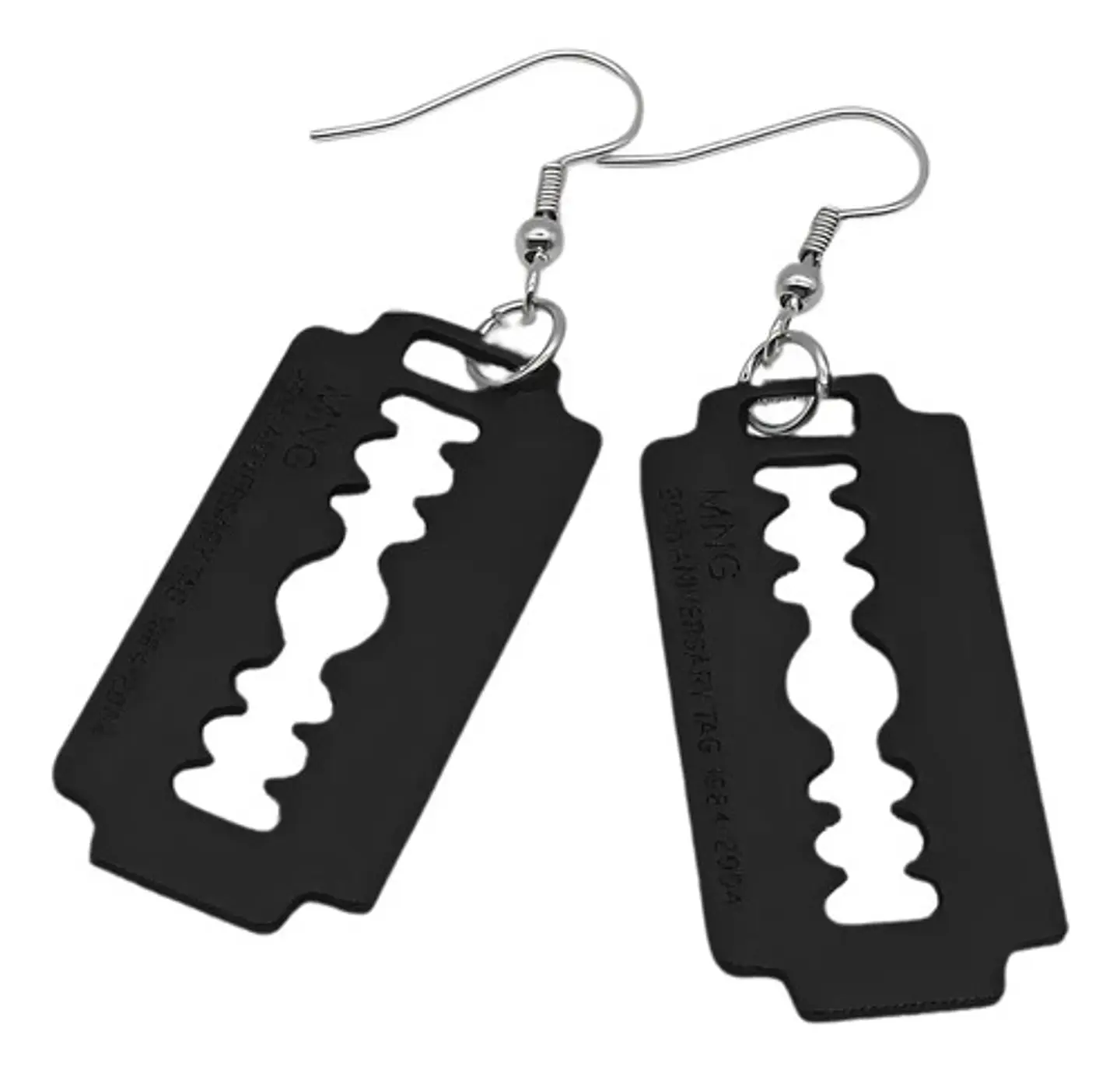Aretes Pendientes Cuchilla Minora Hoja Afeitar Hombre Mujer 12