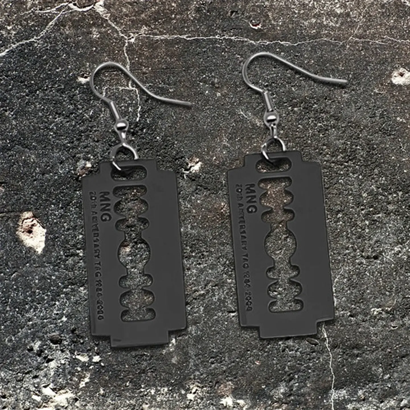 Aretes Pendientes Cuchilla Minora Hoja Afeitar Hombre Mujer 15