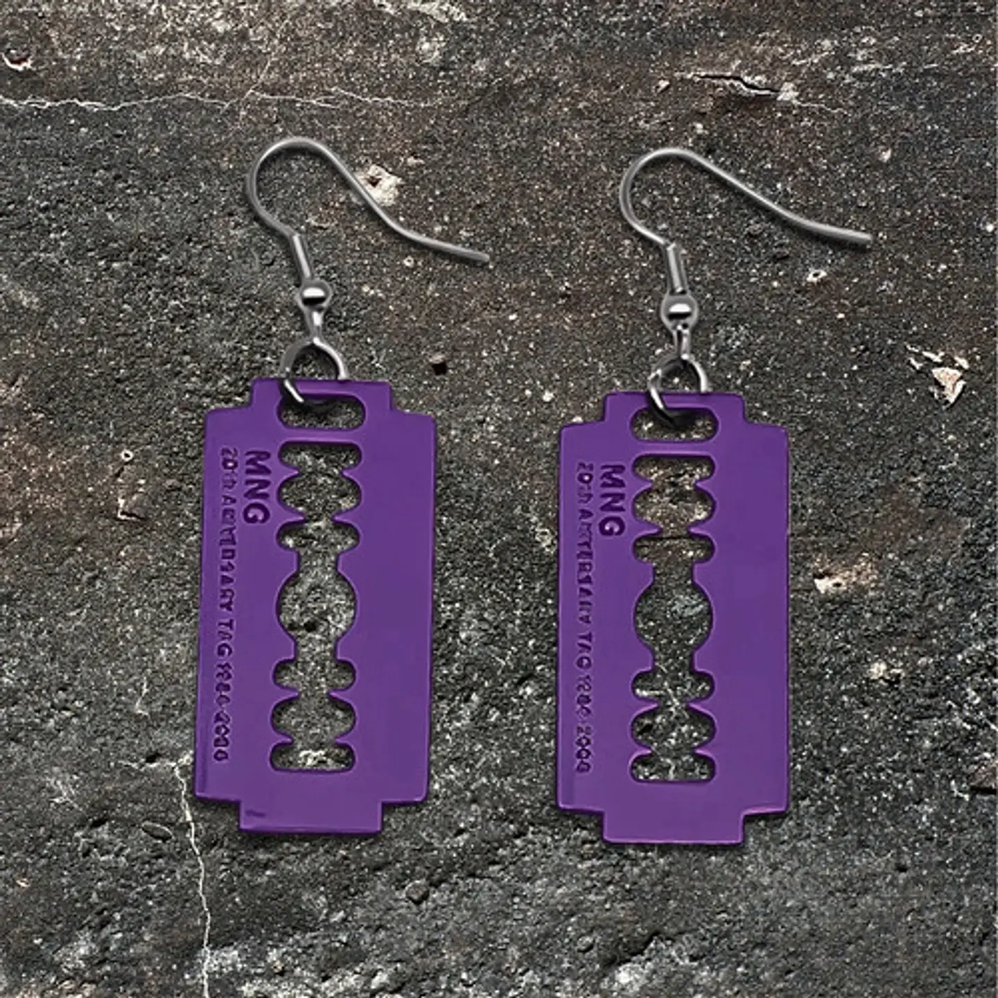 Aretes Pendientes Cuchilla Minora Hoja Afeitar Hombre Mujer 19