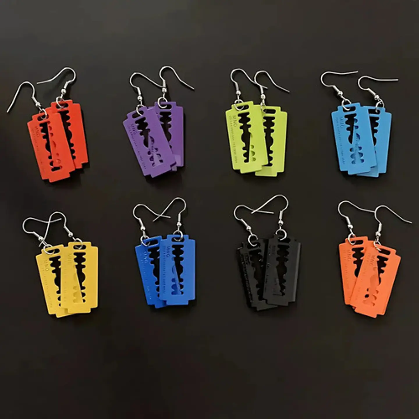 Aretes Pendientes Cuchilla Minora Hoja Afeitar Hombre Mujer 20