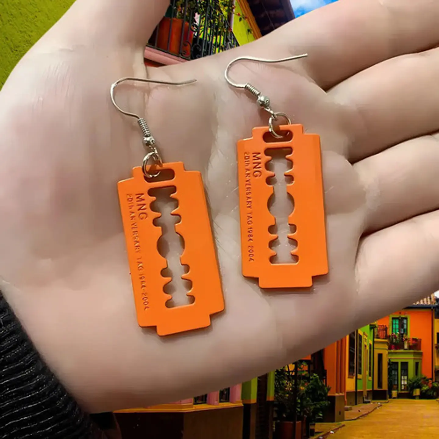 Aretes Pendientes Cuchilla Minora Hoja Afeitar Hombre Mujer 27
