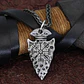 Collar Color Plata Flecha Punta Lanza Vegvisir Acero Hombre - Miniatura 10