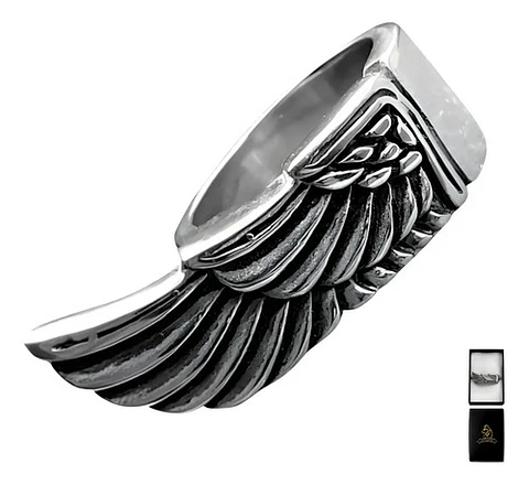 Anillo Ala Soñador Color Plata Acero Inoxidable Para Hombre