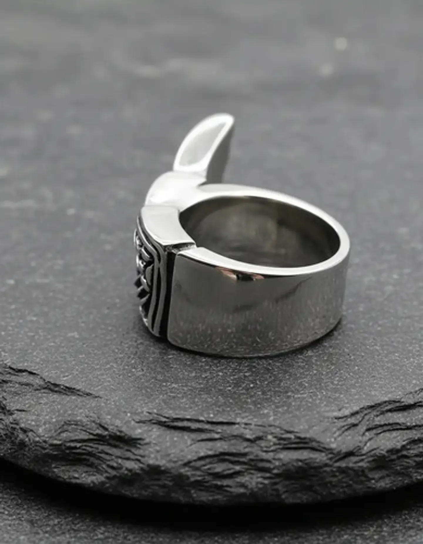 Anillo Ala Soñador Color Plata Acero Inoxidable Para Hombre 3