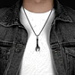 Collar Color Plata Dije Llave Inglesa Cadena De Acero Hombre - Miniatura 7