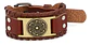Pulsera Brazalete Cuero Amuleto Hachas Odin Vikingo Hombre - Miniatura 1