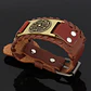 Pulsera Brazalete Cuero Amuleto Hachas Odin Vikingo Hombre - Miniatura 4