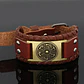 Pulsera Brazalete Cuero Amuleto Hachas Odin Vikingo Hombre - Miniatura 5