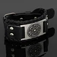 Pulsera Brazalete Cuero Amuleto Hachas Odin Vikingo Hombre - Miniatura 8