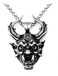 Collar Dije Cabeza De Dragon Mitologico Color Plata Hombre - Miniatura 1
