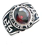 Anillo Cruz Color Plata Acero Inoxidable Piedra Roja Hombre - Miniatura 1