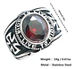Anillo Cruz Color Plata Acero Inoxidable Piedra Roja Hombre - Miniatura 2