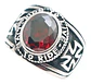 Anillo Cruz Color Plata Acero Inoxidable Piedra Roja Hombre - Miniatura 4