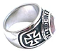 Anillo Cruz Color Plata Acero Inoxidable Piedra Roja Hombre - Miniatura 5