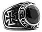 Anillo Cruz Color Plata Acero Inoxidable Piedra Roja Hombre - Miniatura 8