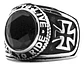 Anillo Cruz Color Plata Acero Inoxidable Piedra Roja Hombre - Miniatura 9