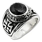 Anillo Cruz Color Plata Acero Inoxidable Piedra Roja Hombre - Miniatura 10