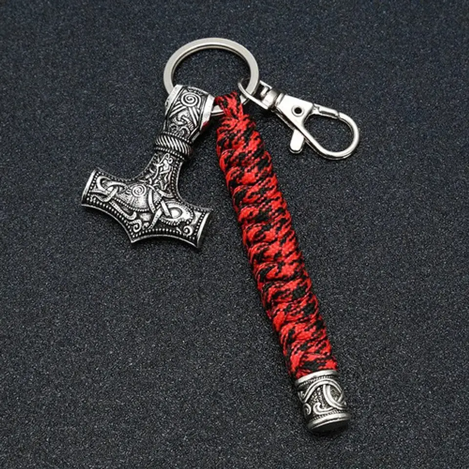 Llavero Supervivencia Paracord Vikingo Thor Martillo Hombre 2