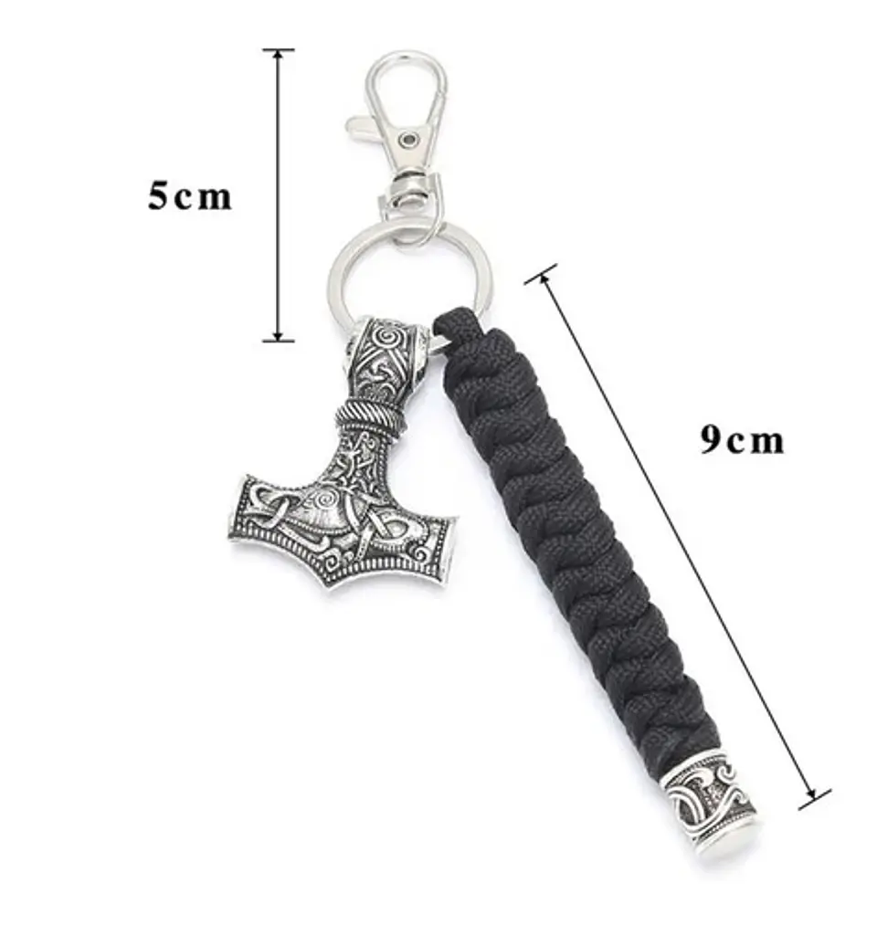 Llavero Supervivencia Paracord Vikingo Thor Martillo Hombre 5