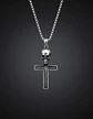 Collar Color Plata Dije Calavera Craneo Gotico Acero Hombre - Miniatura 6