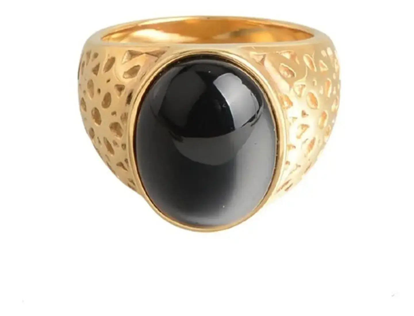 Anillo Color Oro Piedra Natural Acero Inoxidable Para Hombre 1
