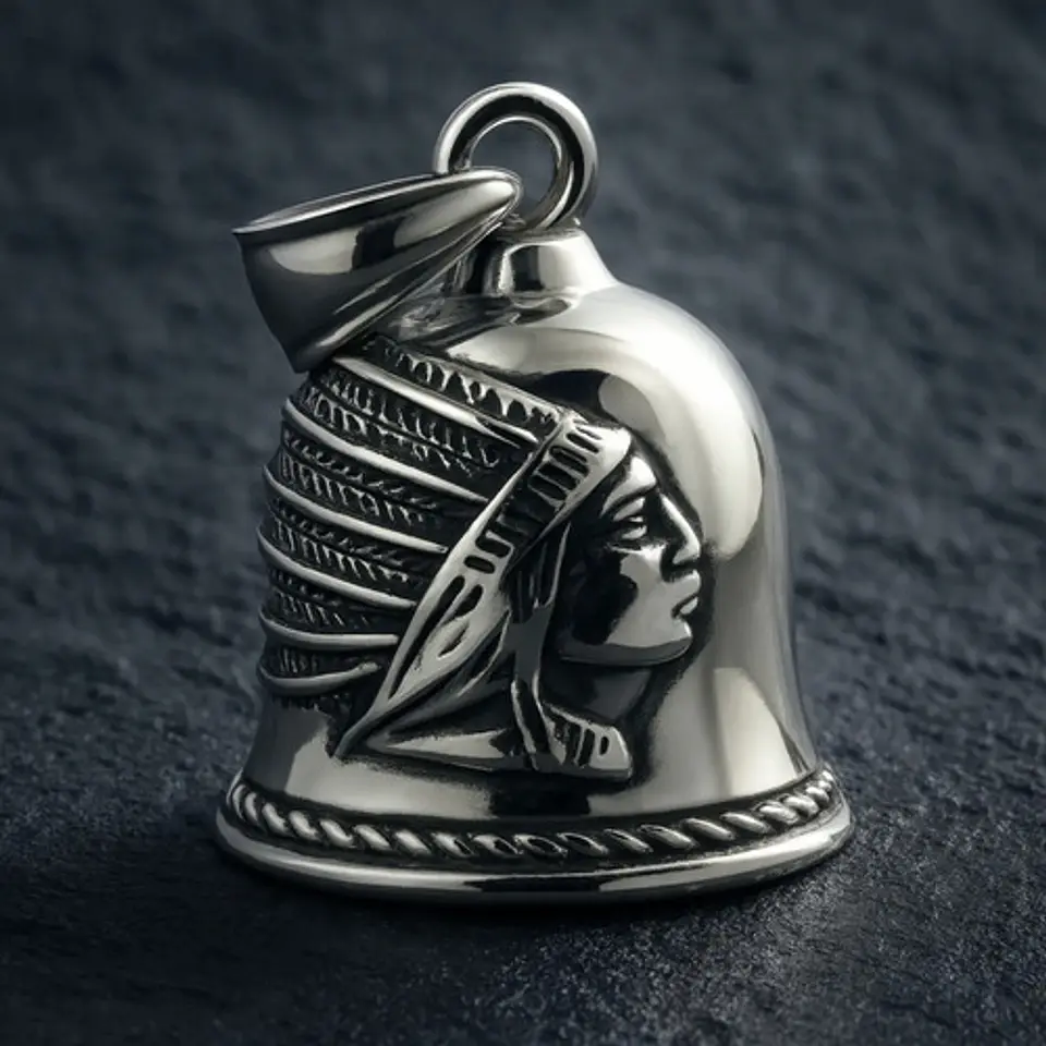 Dije Hombre Y Mujer Colgante Bell Campana Indio Pluma Acero 4