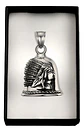 Dije Hombre Y Mujer Colgante Bell Campana Indio Pluma Acero - Miniatura 6