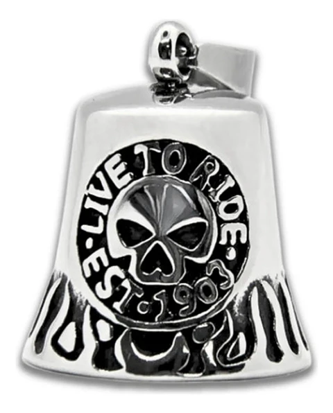 Dije Colgante Campana Multicolor Acero Biker Calaverahombre