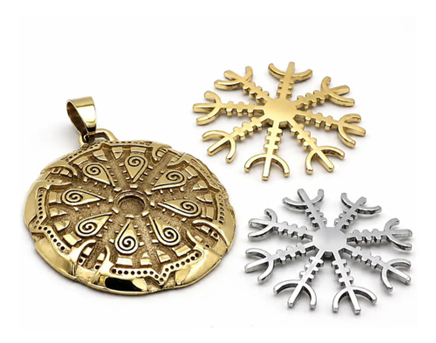 Collar De Acero Para Hombres Dije Brújula Nórdica Valknut 2
